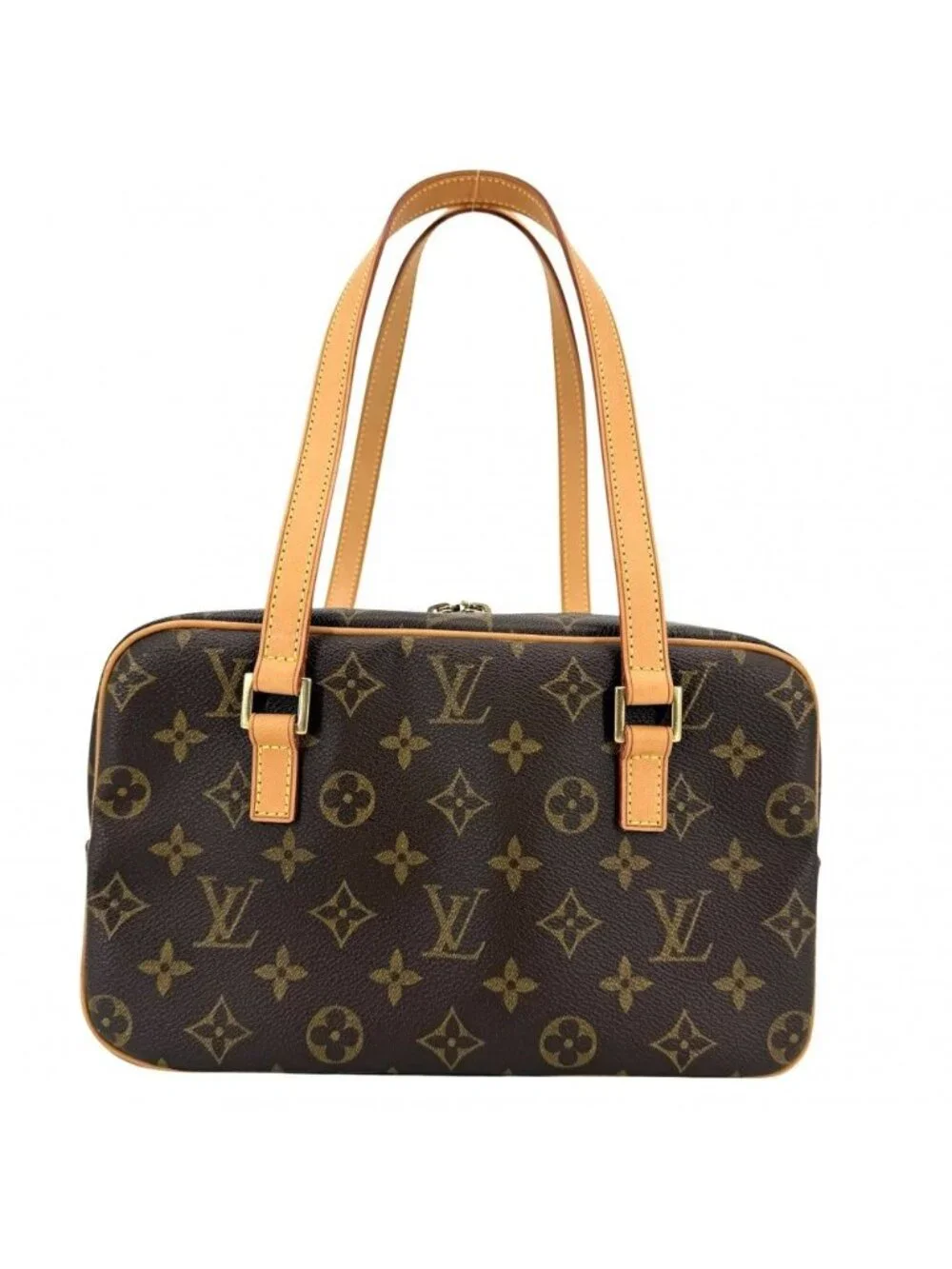 Louis Vuitton Handbag Cite MM Shoulder MM Monogram Canvas Brown Gold